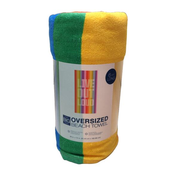 The Big One Rainbow Pride Live Out Loud Oversized Beach Towel - Picture 2 of 3